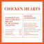 Peach Pet Freeze Dried Real Chicken Hearts Dog & Cat Treats, 3.5oz Rich High-Protein Pet Snacks, Buy 2 Get Free Chicken Dice, Spend $30+ Limited Offer