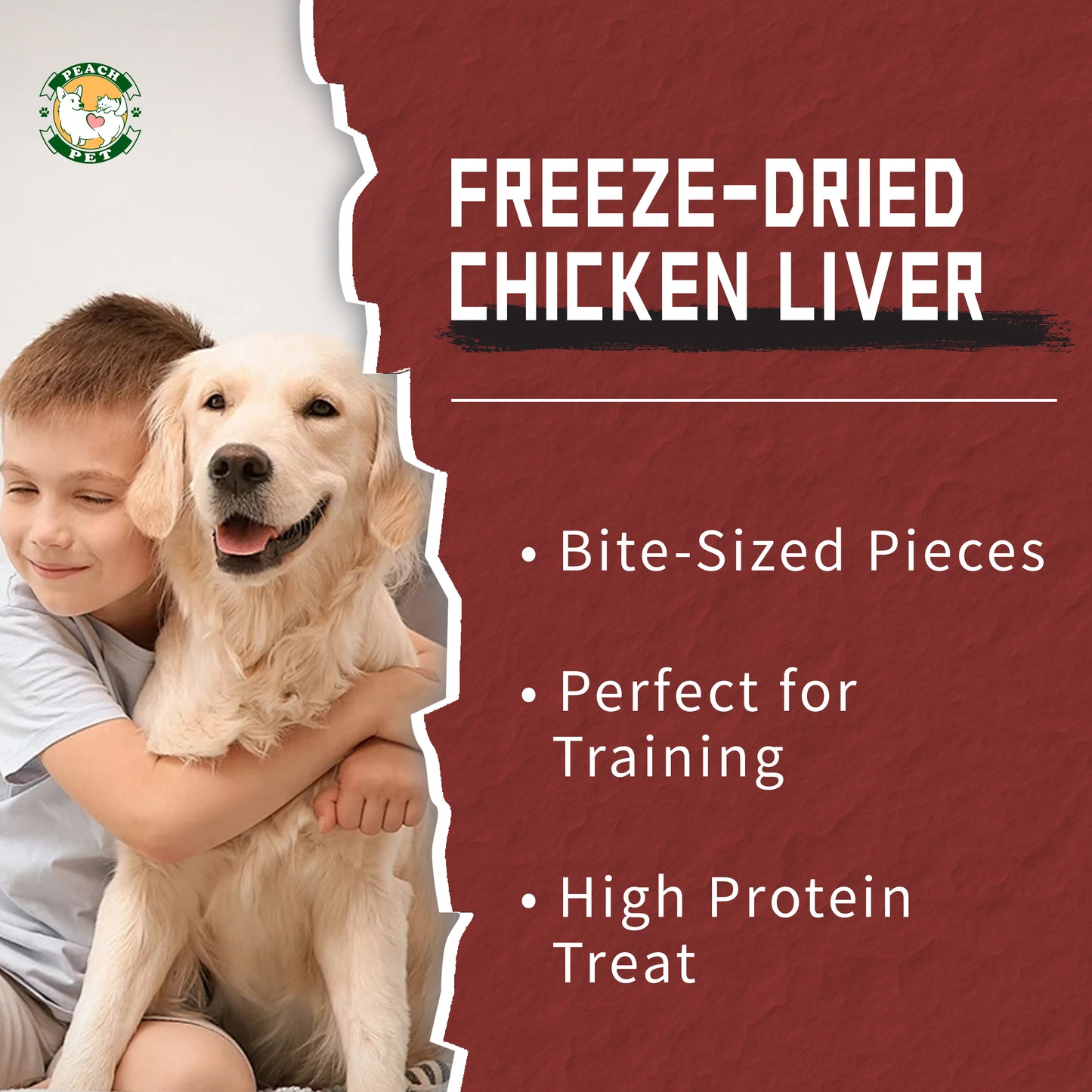 Freeze Dried Chicken Liver Dog & Cat Treats 3.5oz High Protein Peach Pet