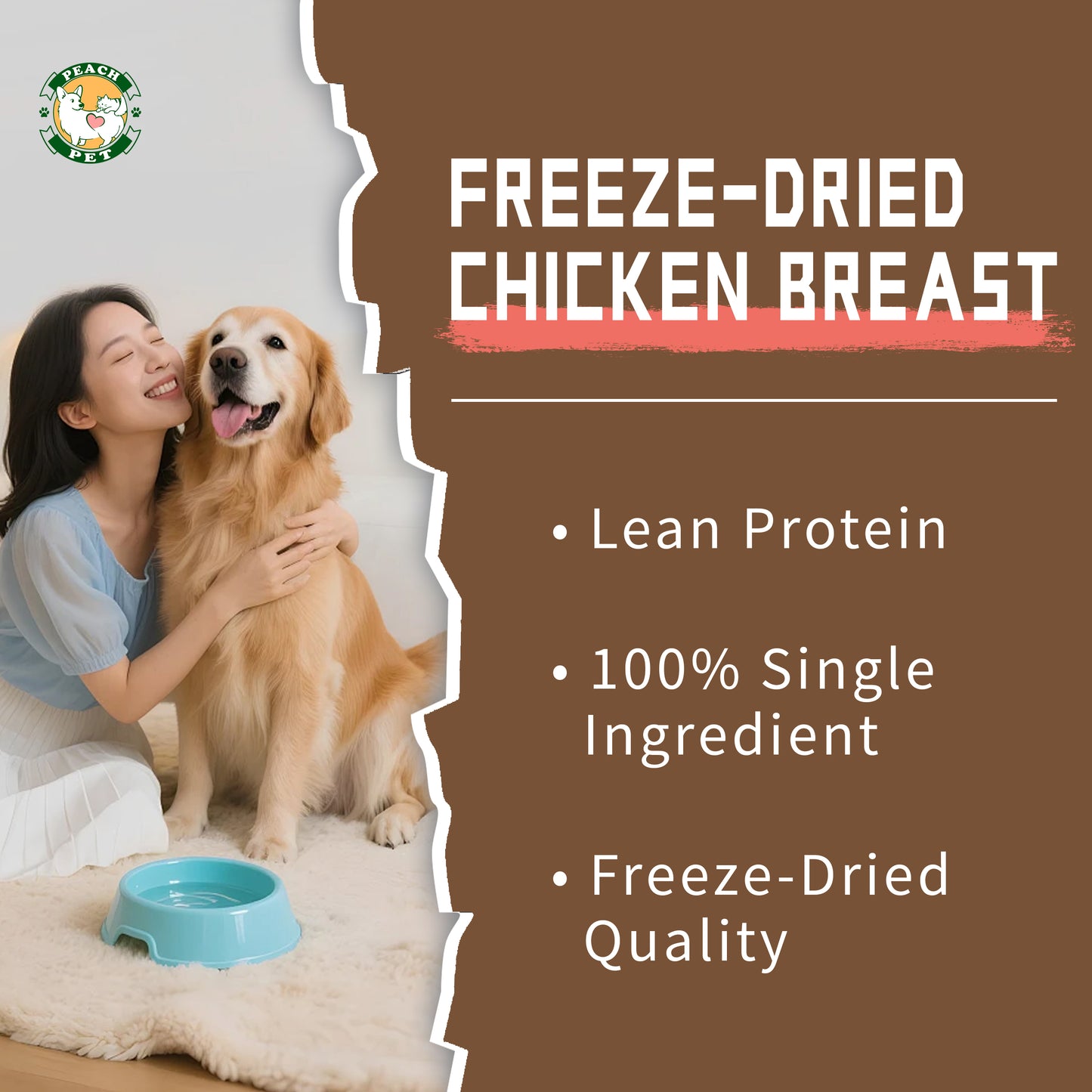 Peach Pet Freeze-Dried Cat Crunchy Treats Variety Pack -4-Pack, 3.5oz, High Protein Snacks with Real Meat Lean Cuts Variety Mix