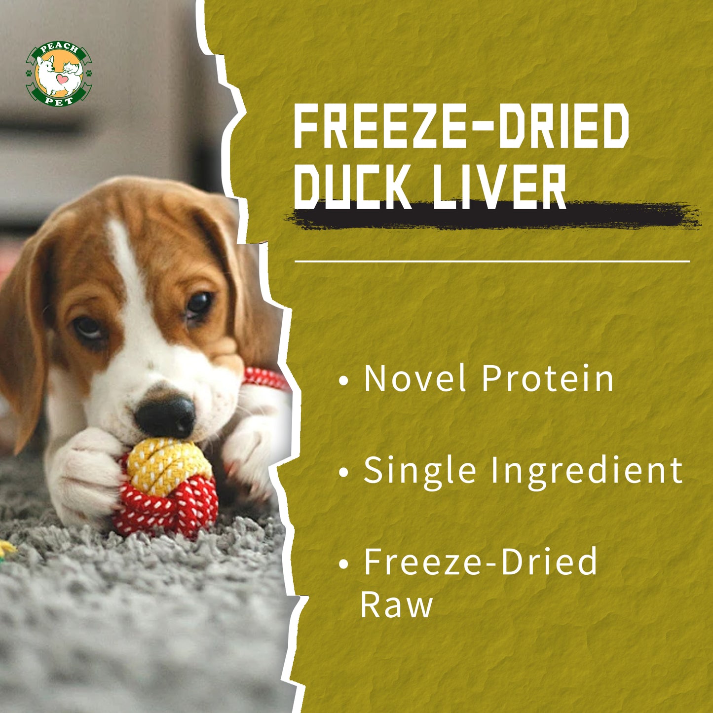Freeze Dried Duck Liver Dog & Cat Treats 3.5oz High Protein Peach Pet