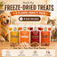 Peach Pet Freeze-Dried Cat Crunchy Treats Variety Pack -4-Pack, 3.5oz, High Protein Snacks with Real Meat Lean Cuts Variety Mix